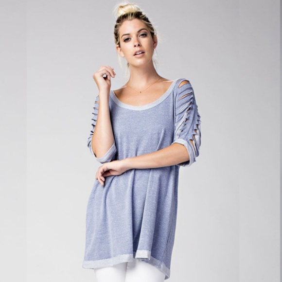 Heather Gray Ripper Long Tee - Picture 3 of 7